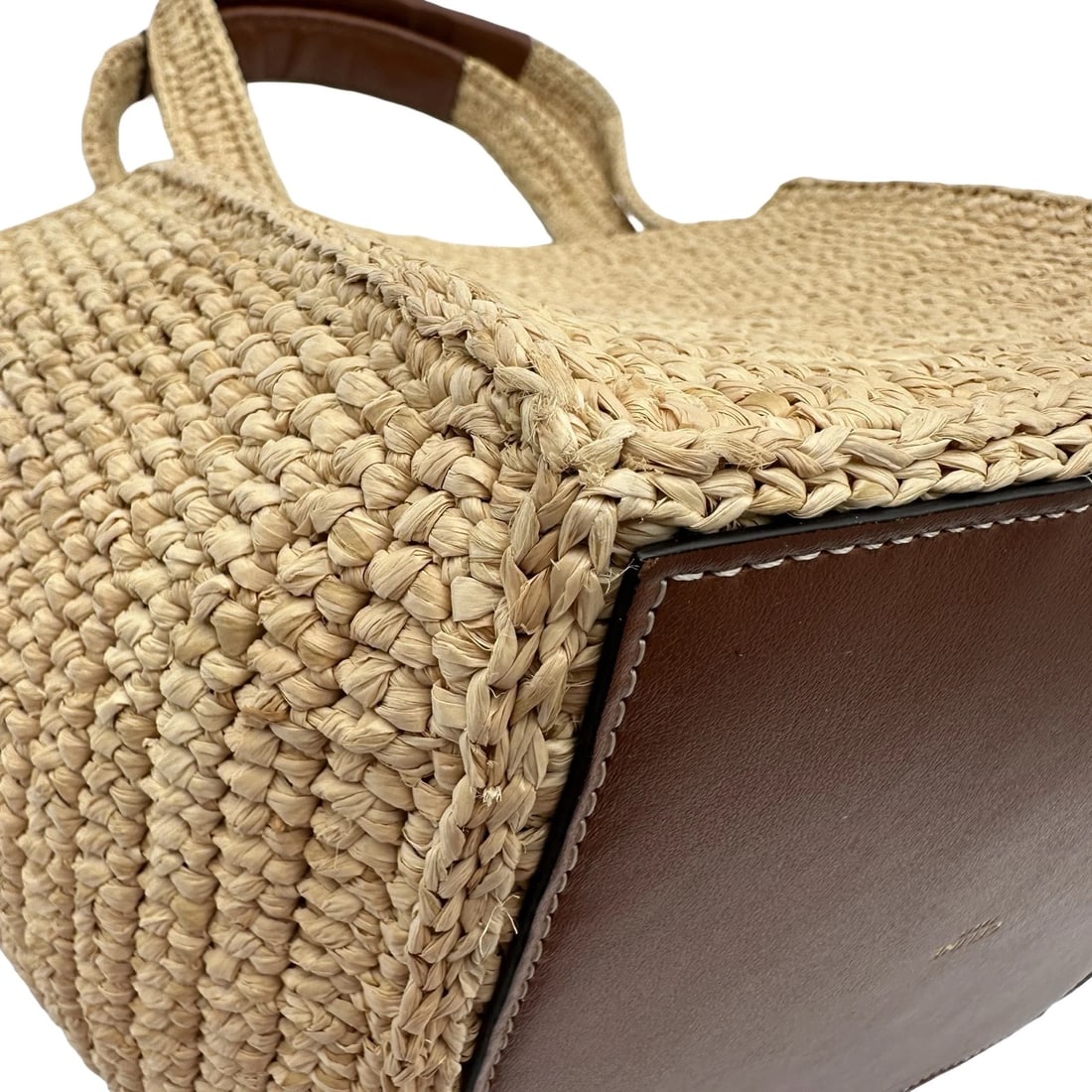 CELINE TRIOMPHE RAFFIA CUBE HANDBAG - 4