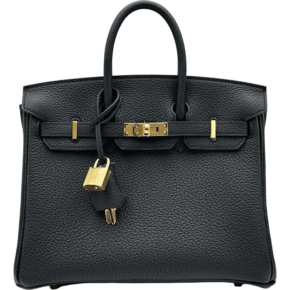 HERMES BIRKIN HANDBAG: HERMES Birkin Handbag Brand: HERMES Type/Style: Handbag Material: Togo Color: Black Gold Hardware Size: W9.8 x H7.9x D5.1inch Accessories: None Accessories Notice: When purchasing pre-owned goods,