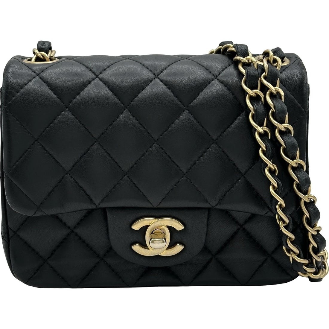 CHANEL MINI MATELASSE SHOULDER BAG: CHANEL mini matelasse Shoulder Bag Brand: CHANEL Type/Style: Shoulder Bag Material: lambskin Color: Black Gold Hardware Size: W6.5 x H5.1x D3.0inch Shoulder:45.1inch Accessories: None Acce