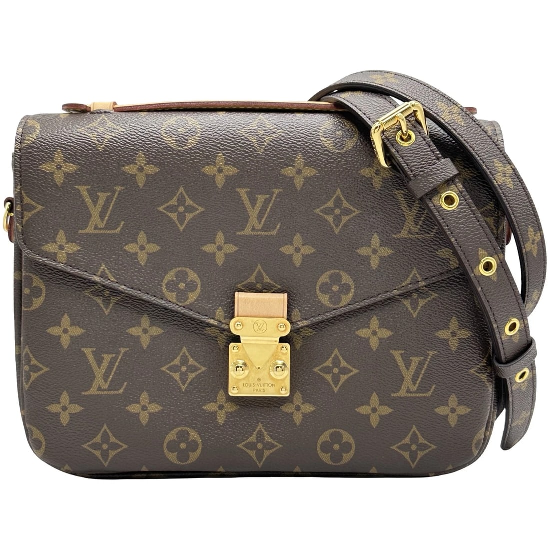 LOUIS VUITTON POCHETTE METIS SHOULDER BAG: LOUIS VUITTON Pochette Metis Shoulder Bag Brand: LOUIS VUITTON Type/Style: Shoulder Bag Material: Monogram canvas Color: Brown Size: W9.8 x H7.5x D2.8inch Accessories: None Accessories Not