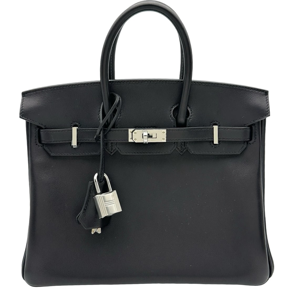 HERMES BIRKIN 25 HANDBAG: HERMES Birkin 25 Handbag Brand: HERMES Type/Style: Handbag Material: Volupt Color: Black SilverHardware Size: W9.8 x H7.9x D5.1inch Accessories: None Accessories Notice: When purchasing pr