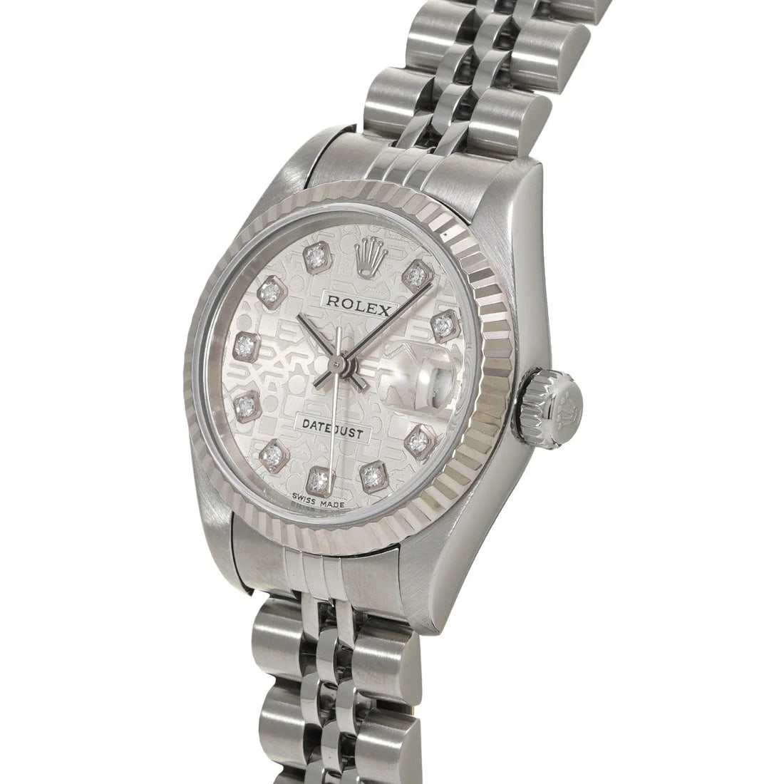 ROLEX DATEJUST SILVER COMPUTER/DIAMOND WATCH - 2
