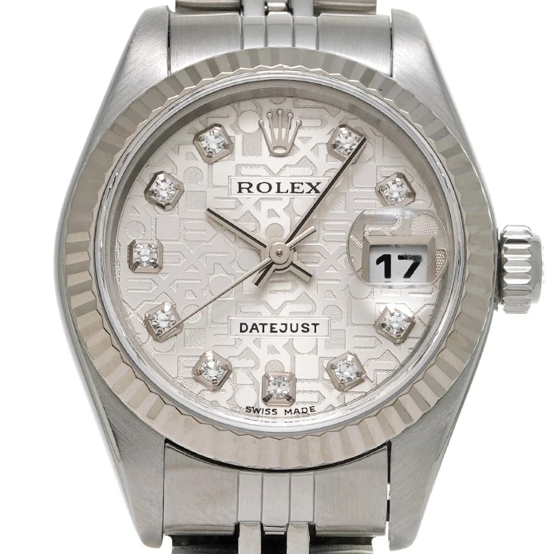 ROLEX DATEJUST SILVER COMPUTER/DIAMOND WATCH - 4