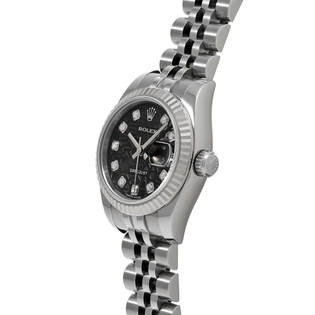 ROLEX DATEJUST BLACK COMPUTER/DIAMOND WATCH - 2
