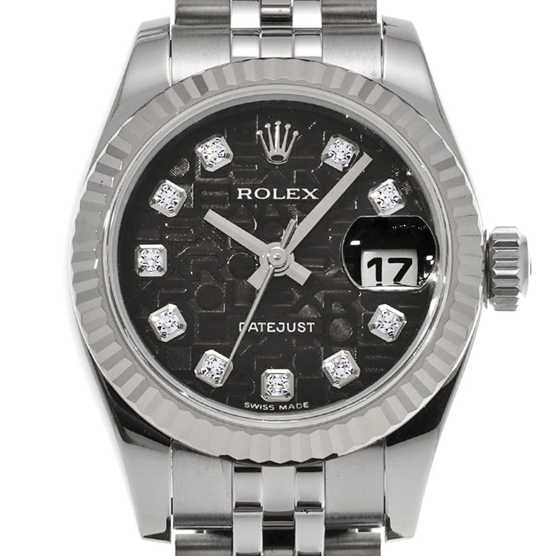 ROLEX DATEJUST BLACK COMPUTER/DIAMOND WATCH - 4