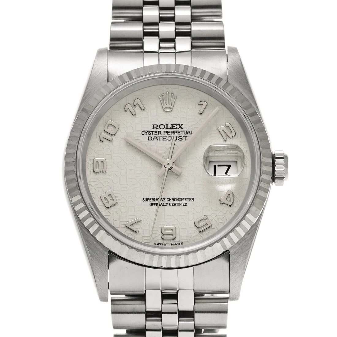 ROLEX DATEJUST IVORY COMPUTER WATCH: ROLEX Datejust Ivory Computer Watch Brand: ROLEX Type/Style: Wristwatch Material: Band Material Stainless steel, Case Material Stainless steel Color: Dial Color Ivory Computer Size: ?Case? H/about 36m