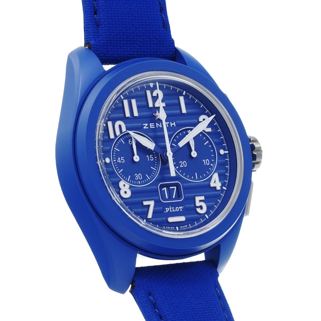 ZENITH BIG DATE FLYBACK BLUE WATCH - 3