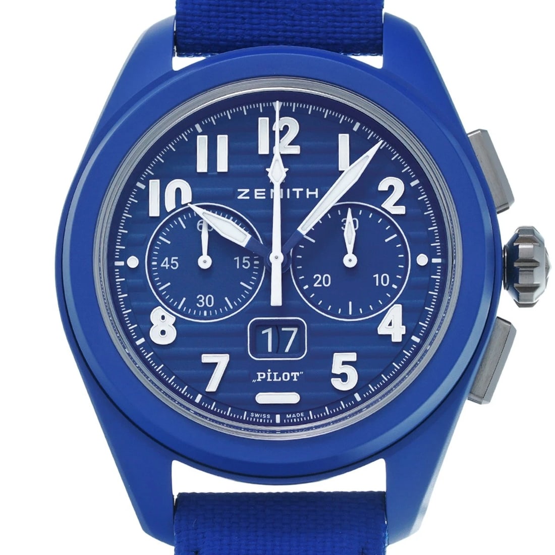 ZENITH BIG DATE FLYBACK BLUE WATCH - 4