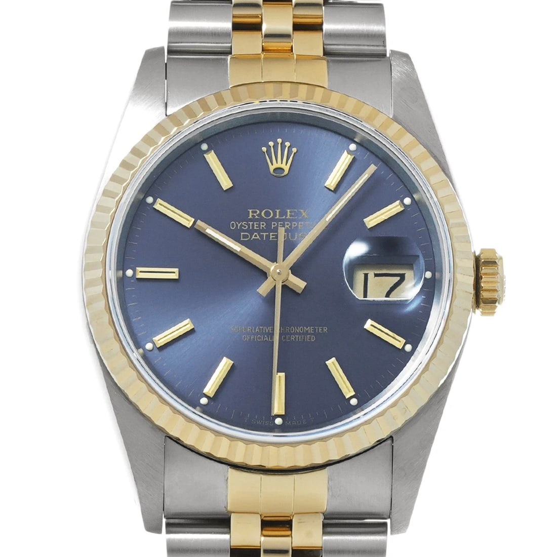 ROLEX DATEJUST BLUE WATCH - 4