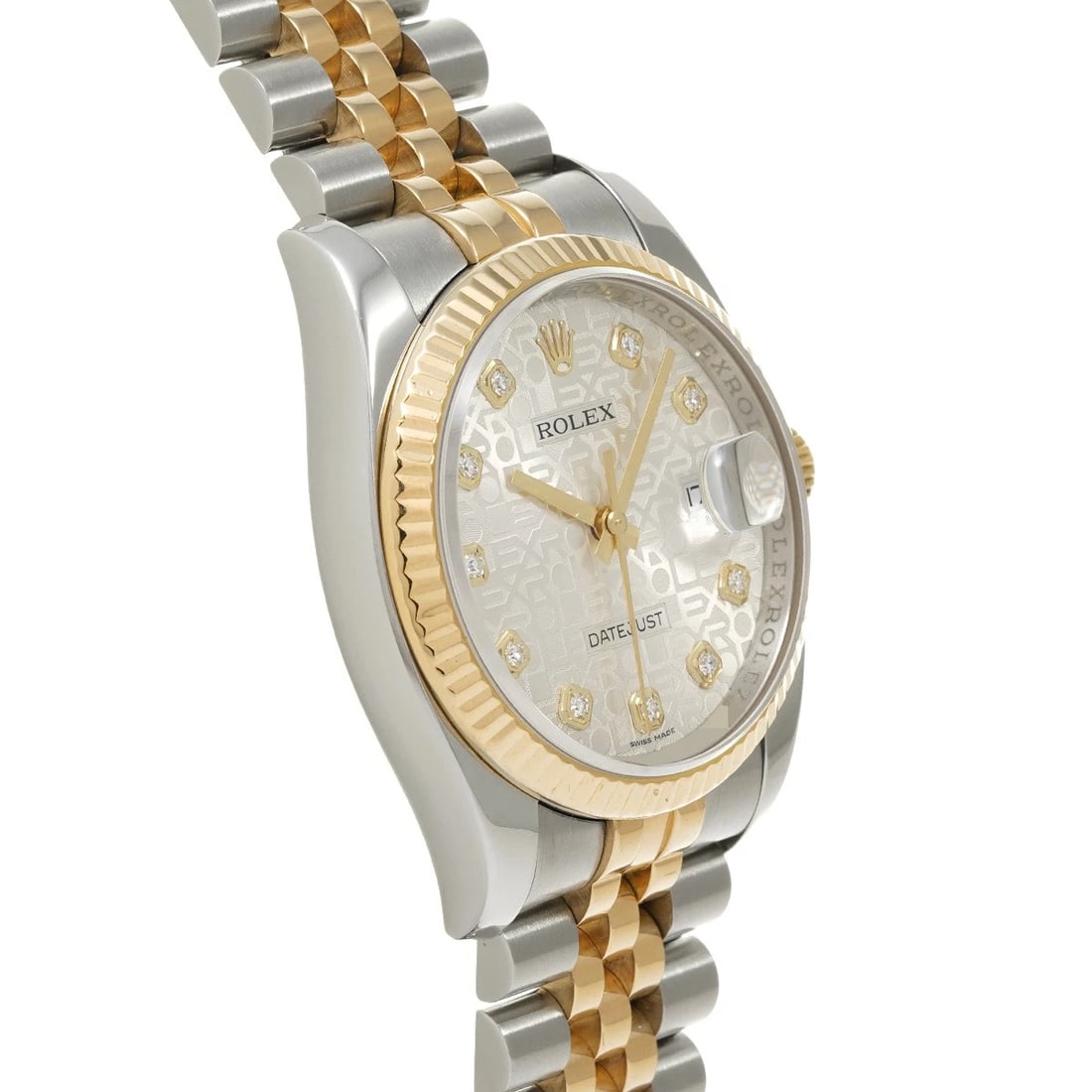 ROLEX DATEJUST SILVER COMPUTER/DIAMOND WATCH - 3