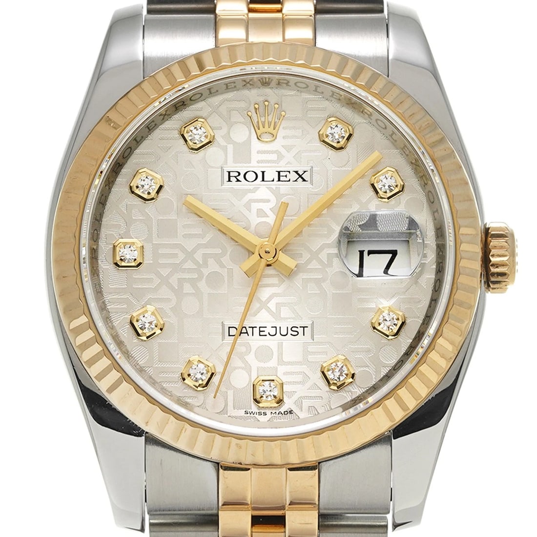 ROLEX DATEJUST SILVER COMPUTER/DIAMOND WATCH - 4