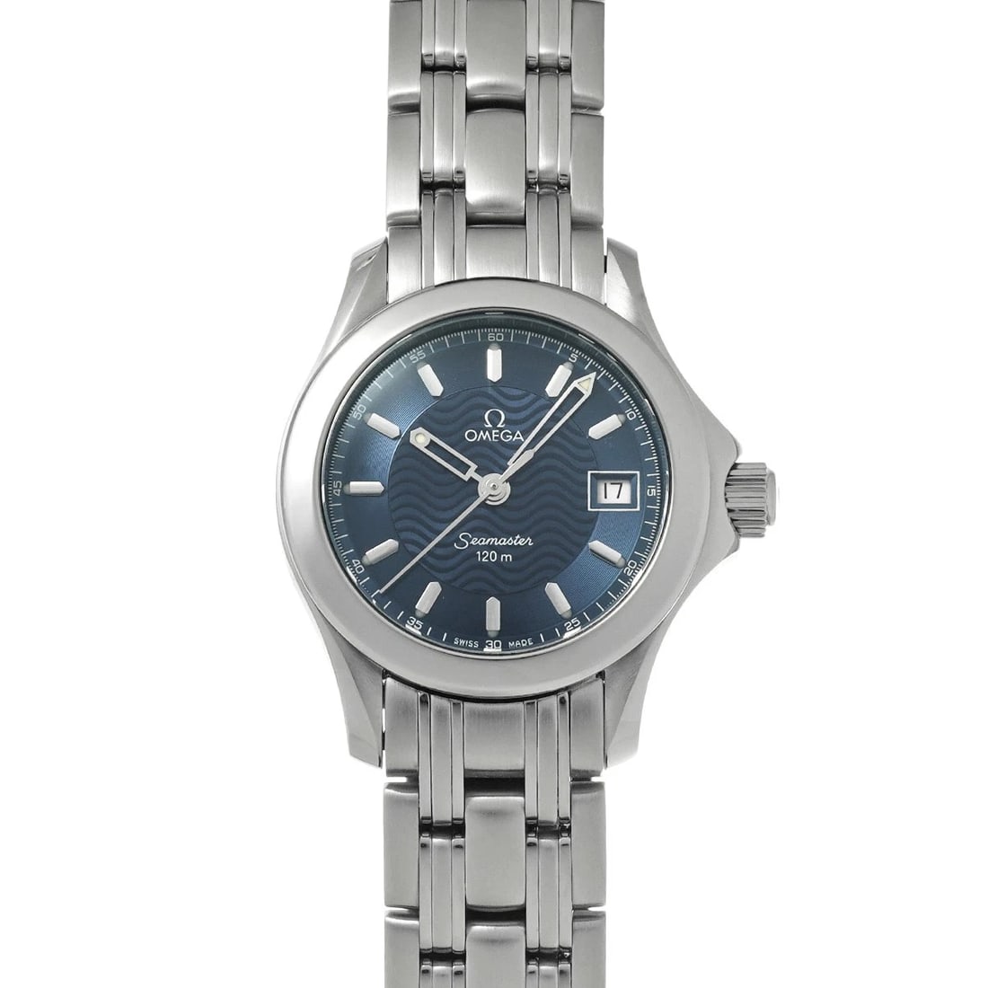 OMEGA SEAMASTER QUARTZ BLUE WATCH: OMEGA Seamaster Quartz blue Watch Brand: OMEGA Type/Style: Wristwatch Material: Band Material Stainless steel, Case Material Stainless steel Color: Dial Color blue Size: ?Case? H/about 25mm W/about 25