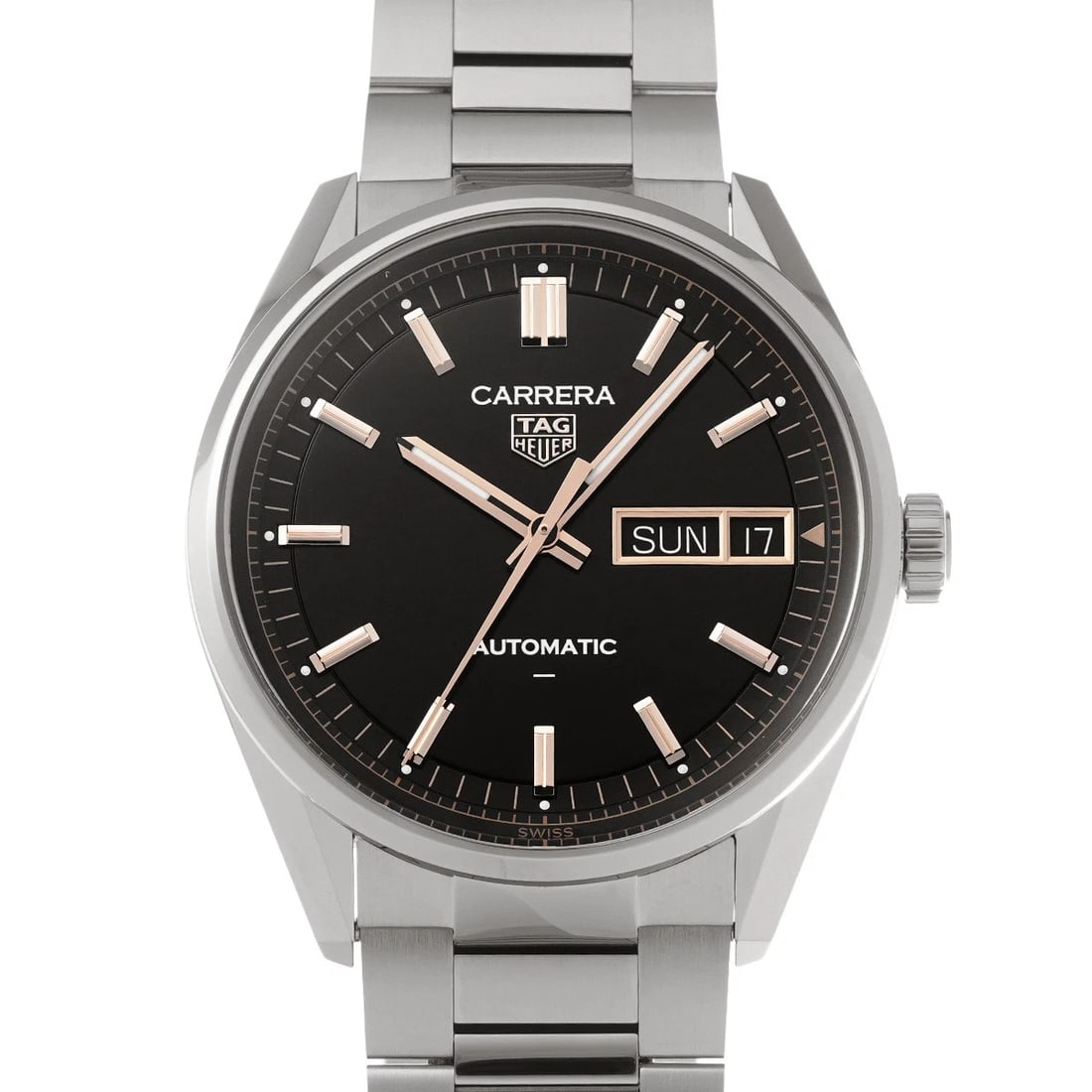 TAG HEUER CARRERA DATE BLACK WATCH: TAG HEUER Carrera Date black Watch Brand: TAG HEUER Type/Style: Wristwatch Material: Band Material Stainless steel, Case Material Stainless steel Color: Dial Color black Size: ?Case? H/about 41mm