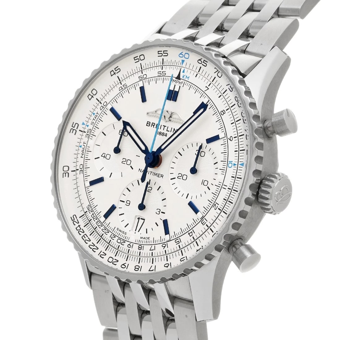 BREITLING NAVITIMER CHRONOGRAPH SILVER WATCH - 2