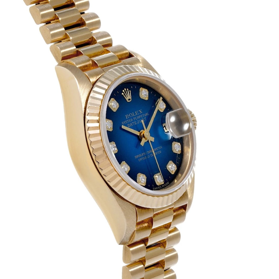 ROLEX DATEJUST BLUE GRADIENT/DIAMOND WATCH - 3