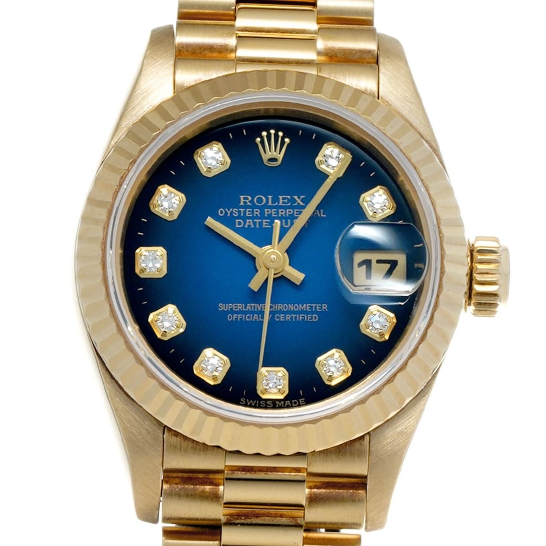 ROLEX DATEJUST BLUE GRADIENT/DIAMOND WATCH - 4