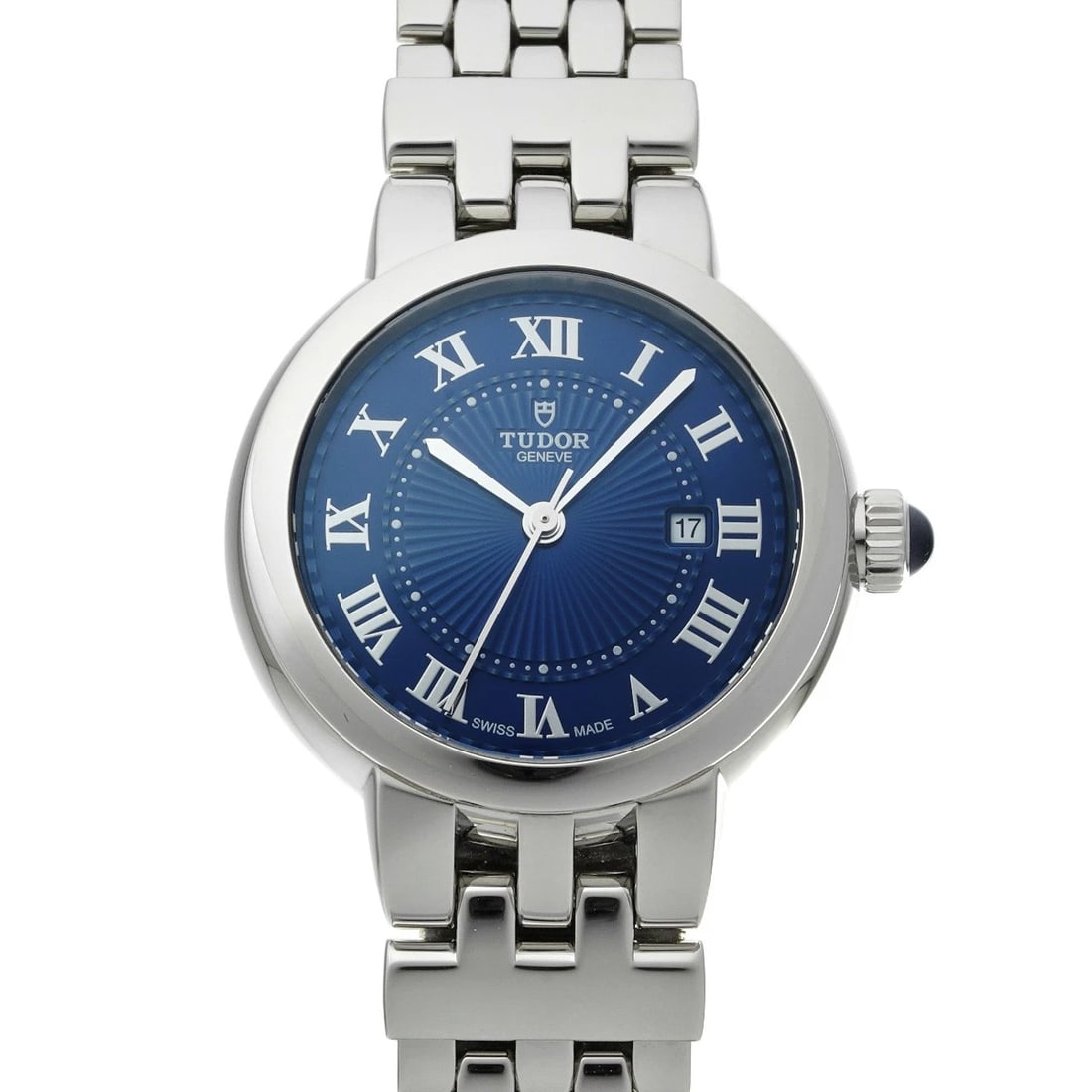 TUDOR CLAIRE ROSE BLUE WATCH: TUDOR Claire Rose blue Watch Brand: TUDOR Type/Style: Wristwatch Material: Band Material Stainless steel, Case Material Stainless steel Color: Dial Color blue Size: ?Case? H/about 30mm W/about 30mm