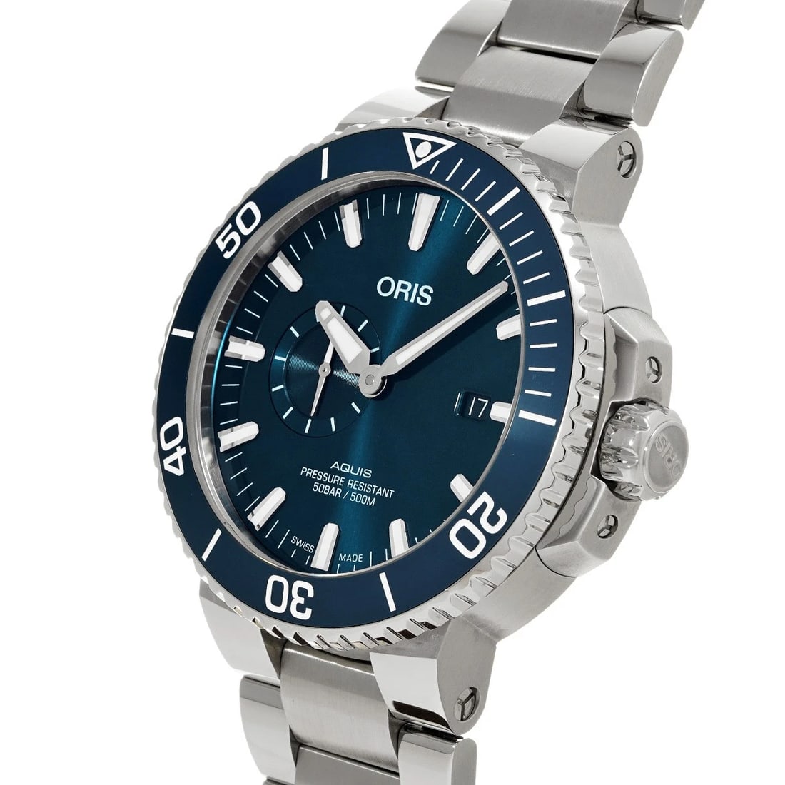 ORIS AQUIS SMALL SECOND DATE BLUE WATCH - 2