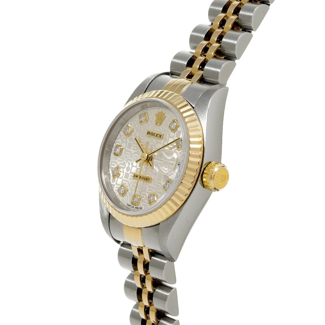 ROLEX DATEJUST SILVER COMPUTER/DIAMOND WATCH - 2