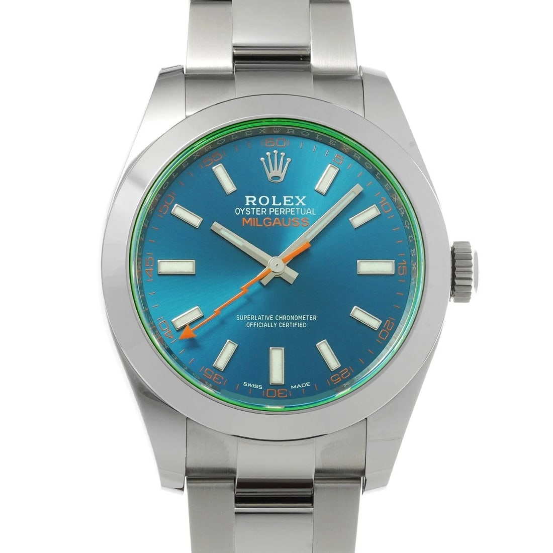 ROLEX MILGAUSS Z BLUE WATCH: ROLEX Milgauss Z Blue Watch Brand: ROLEX Type/Style: Wristwatch Material: Band Material Stainless steel, Case Material Stainless steel Color: Dial Color Z Blue Size: ?Case? H/about 40mm W/about 40mm