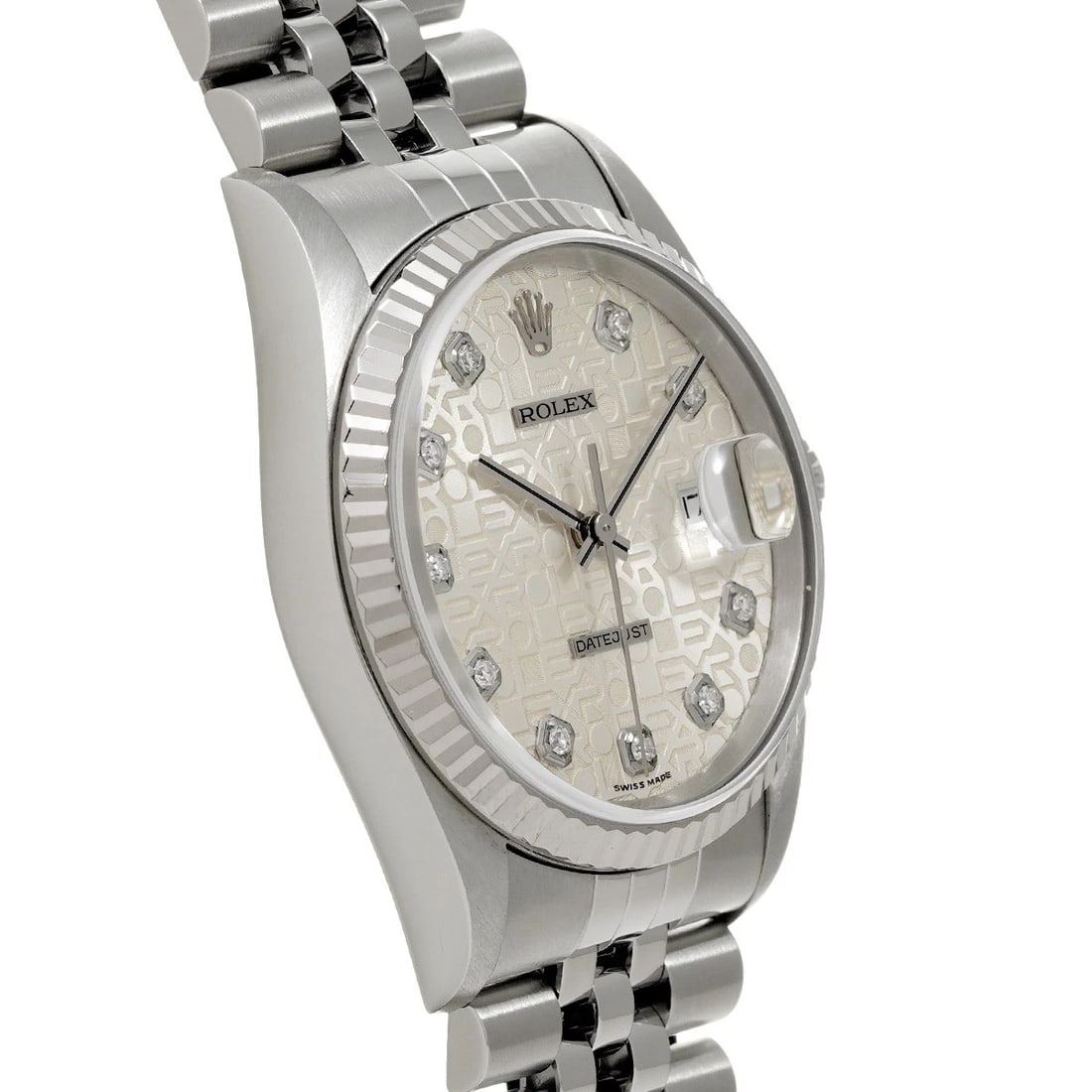 ROLEX DATEJUST SILVER COMPUTER/DIAMOND WATCH - 3