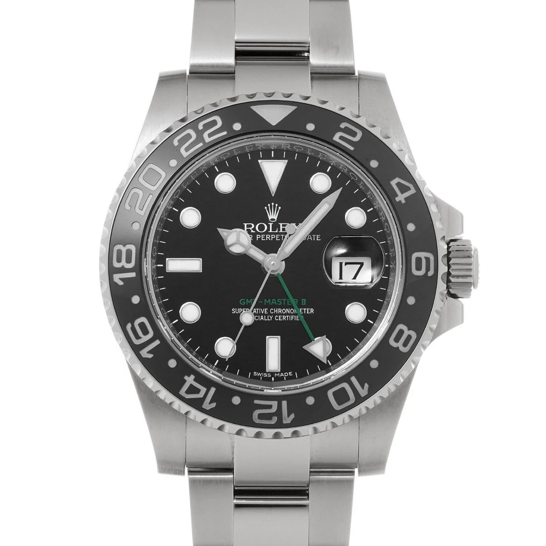 ROLEX GMT-MASTERII BLACK WATCH: ROLEX GMT-MasterII black Watch Brand: ROLEX Type/Style: Wristwatch Material: Band Material Stainless steel, Case Material Stainless steel Color: Dial Color black Size: ?Case? H/about 40mm W/about 40mm