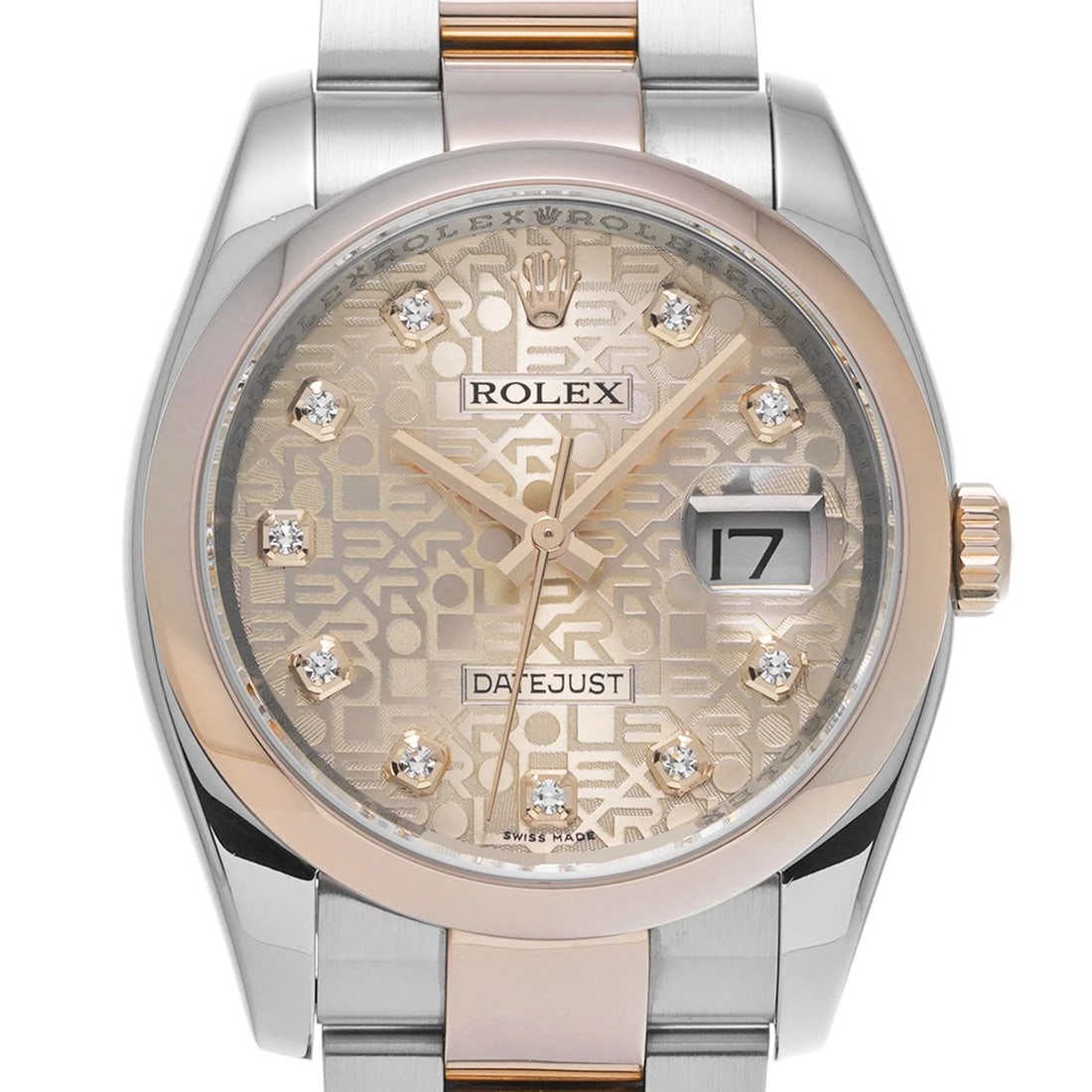 ROLEX DATEJUST PINK COMPUTER/DIAMOND WATCH - 4
