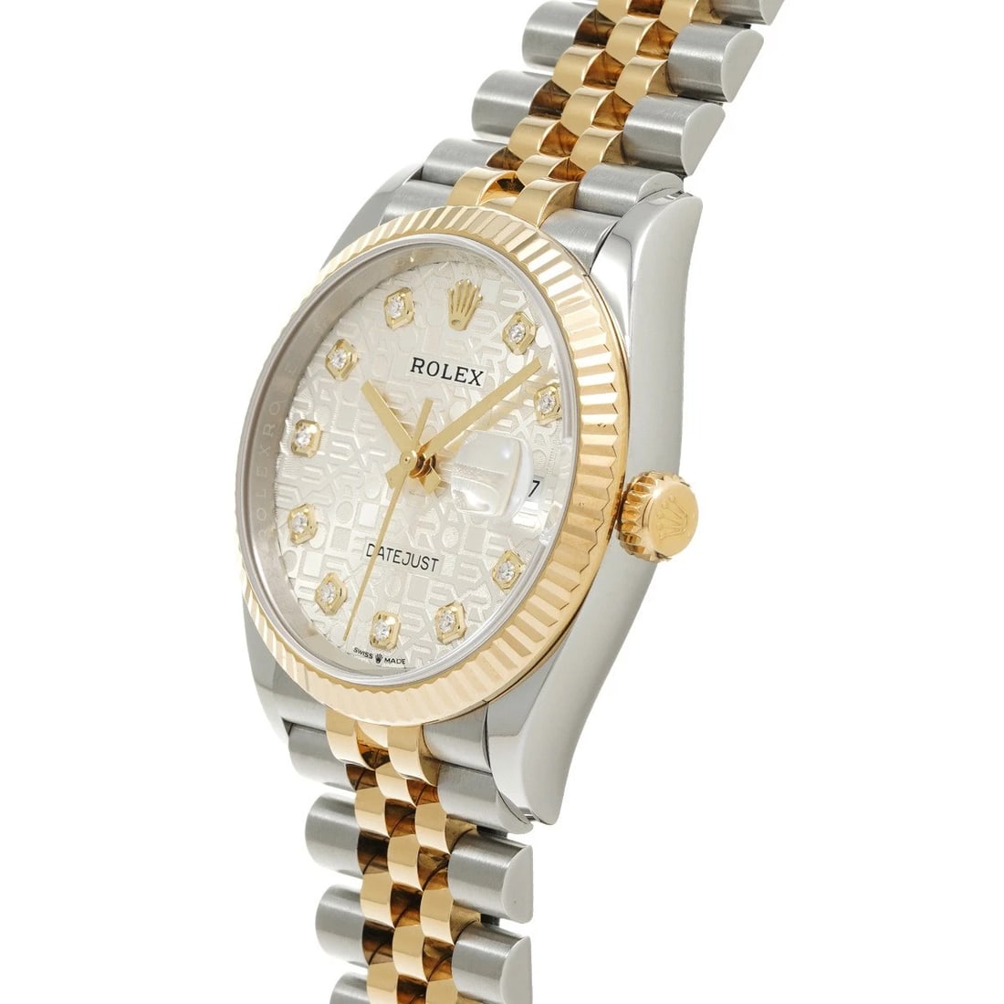 ROLEX DATEJUST 36 SILVER COMPUTER/DIAMOND WATCH - 2
