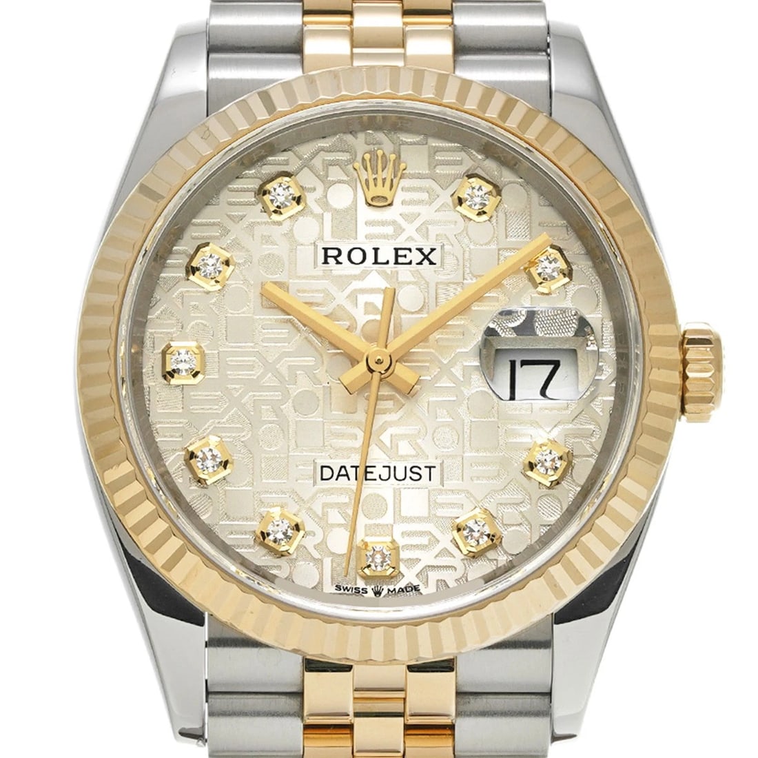 ROLEX DATEJUST 36 SILVER COMPUTER/DIAMOND WATCH - 4