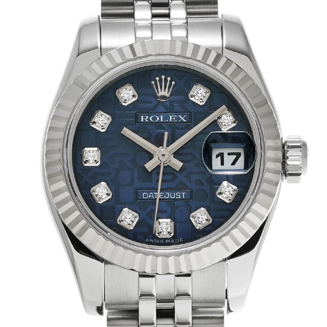 ROLEX DATEJUST BLUE COMPUTER/DIAMOND WATCH - 4