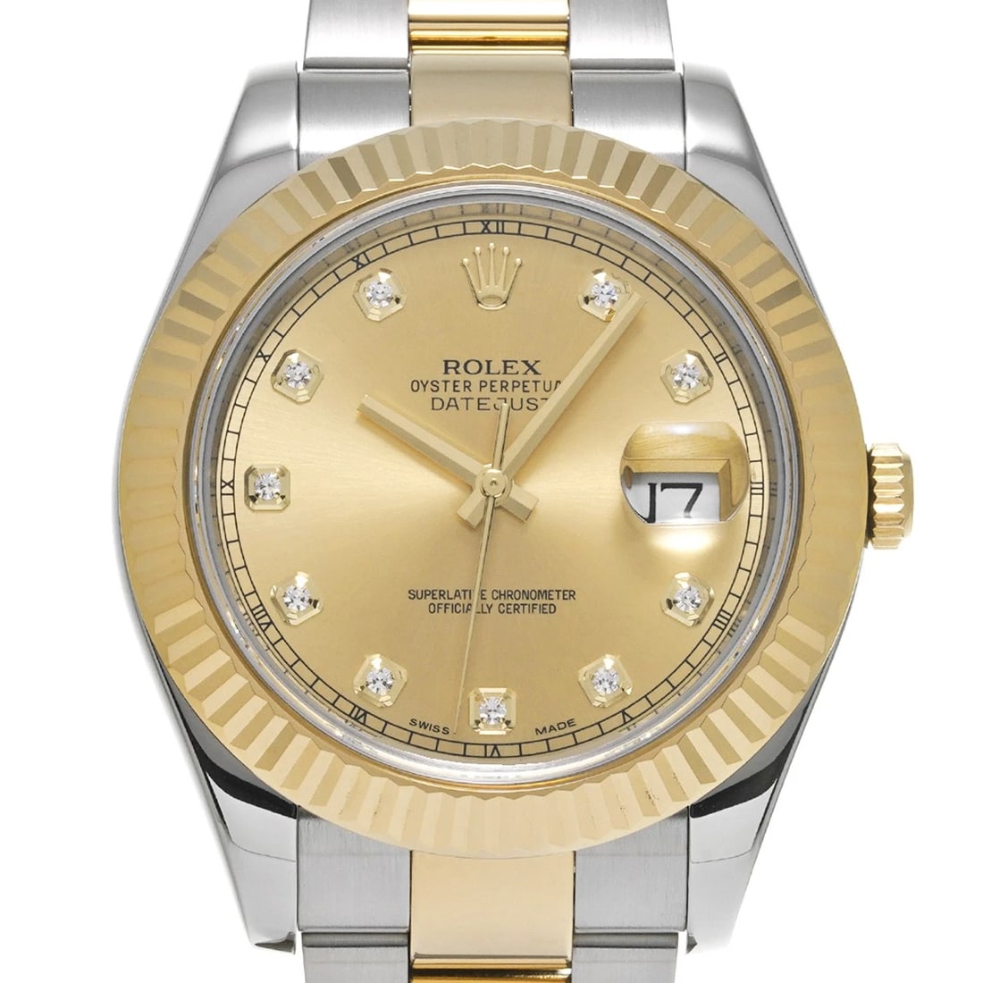 ROLEX DATEJUSTII CHAMPAGNE/DIAMOND WATCH - 4
