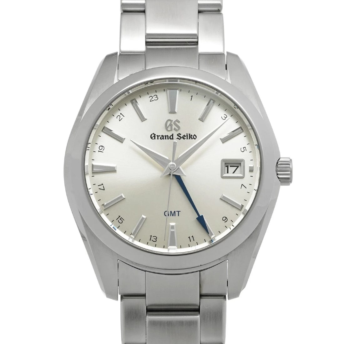 GRAND SEIKO QUARTZ GMT CHAMPAGNE GOLD WATCH: Grand Seiko Quartz GMT Champagne Gold Watch Brand: Grand Seiko Type/Style: Wristwatch Material: Band Material Stainless steel, Case Material Stainless steel Color: Dial Color Champagne Gold Size: ?Cas