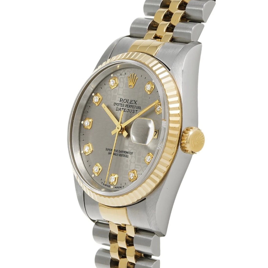 ROLEX DATEJUST GRAY COMPUTER/DIAMOND WATCH - 2