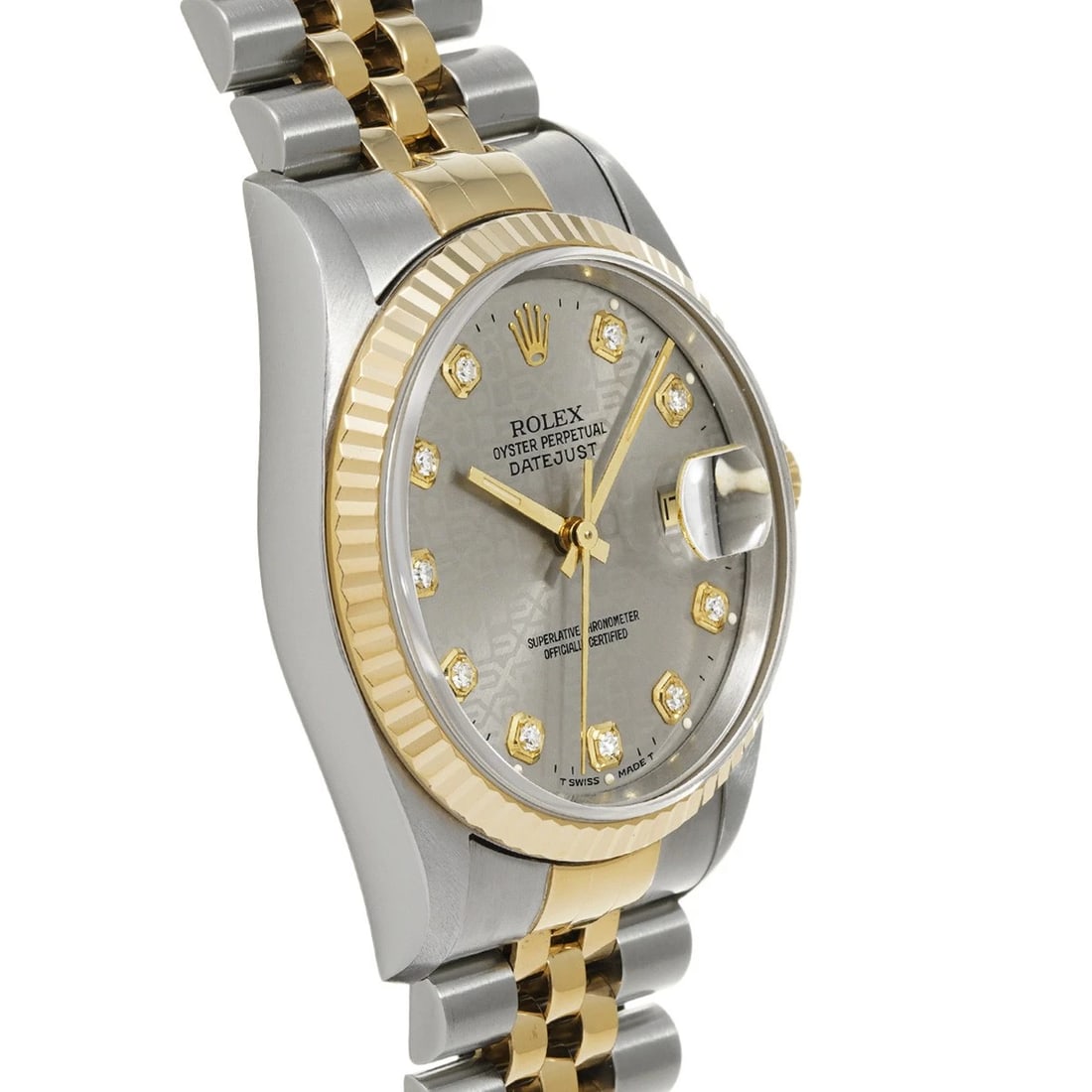 ROLEX DATEJUST GRAY COMPUTER/DIAMOND WATCH - 3
