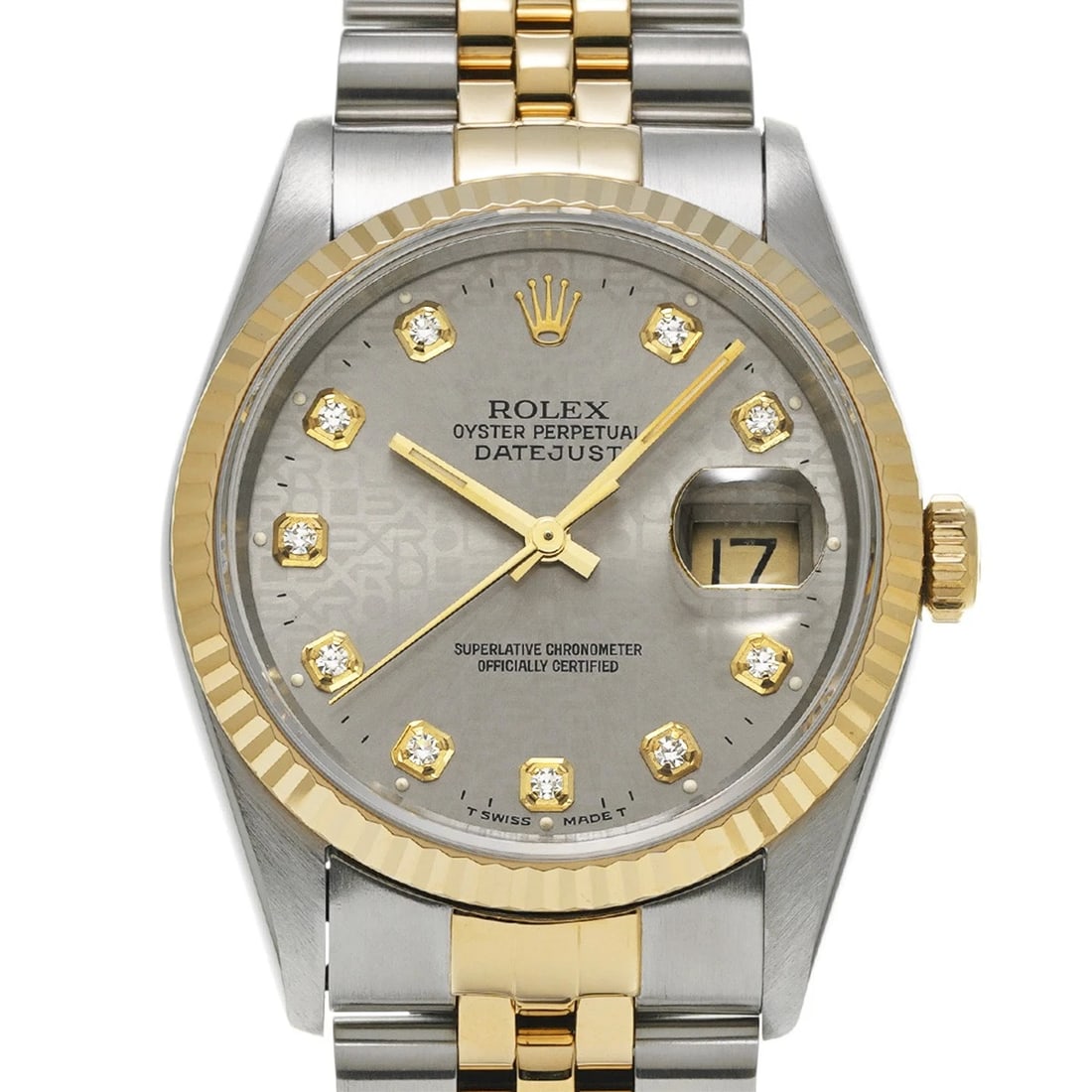 ROLEX DATEJUST GRAY COMPUTER/DIAMOND WATCH - 4
