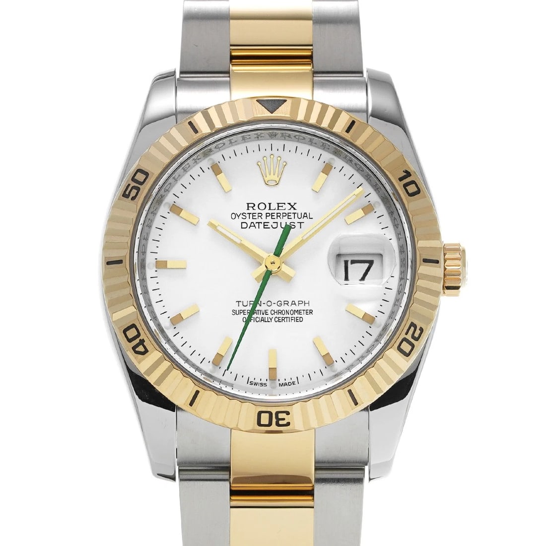 ROLEX DATEJUST TURN-O-GRAPH WHITE WATCH: ROLEX Datejust Turn-O-Graph white Watch Brand: ROLEX Type/Style: Wristwatch Material: Band Material Stainless steel/Yellow Gold, Case Material Stainless steel Color: Dial Color white Size: ?Case? H/ab