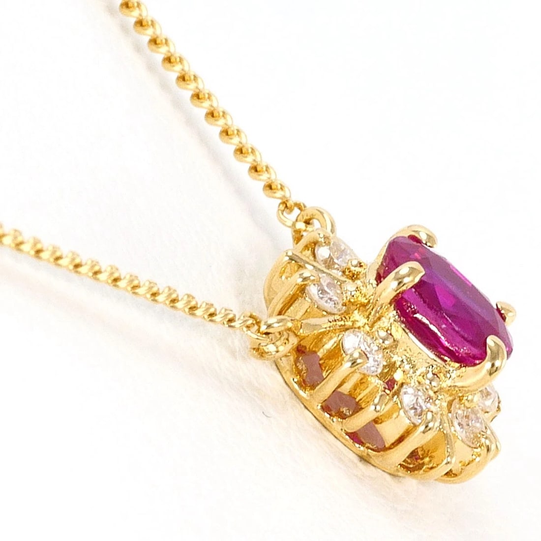 K18 GOLD NECKLACE RUBY - 2