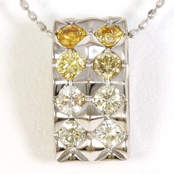 NECKLACE K18/WHITE GOLD: Necklace K18/White Gold Brand: No Brand Type/Style: Necklace Material: K18/White Gold, Main Stone Natural Color: White Gold Size: Top: Total length around 13 x 0.3" (Top and chain are detachable),
