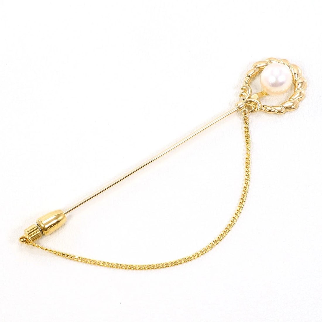 K14 GOLD BROOCH PEARL: K14 Gold Brooch Pearl Brand: No Brand Type/Style: Brooch Material: K14/Yellow GoldAlloy, Main Stone Natural Color: Yellow Gold Size: H: about14mmx W: about75mm Accessories: None Accessories Notice: