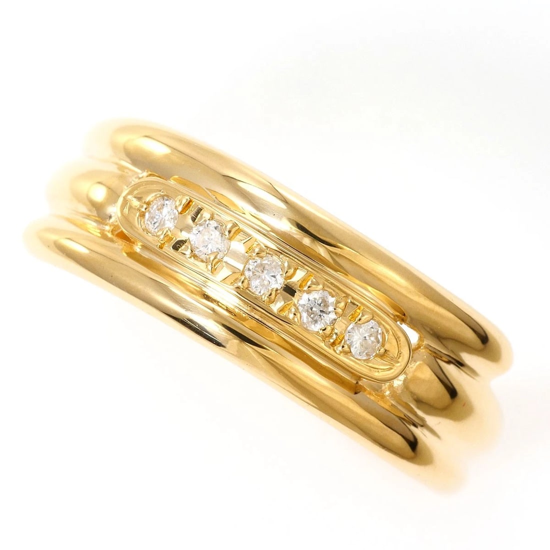 K18 GOLD RING DIAMOND: K18 gold Ring Diamond Brand: No Brand Type/Style: Ring Material: K18 Gold, Main Stone Natural Color: None Size: US 8 1/4 Accessories: None Accessories Notice: When purchasing pre-owned goods, please