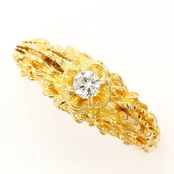 K18YG RING, DIAMOND: K18YG Ring, Diamond Brand: No Brand Type/Style: Ring Material: K18/Yellow Gold, Main Stone Natural Color: gold Size: US 6 3/4 Accessories: None Accessories Notice: When purchasing pre-owned goods,