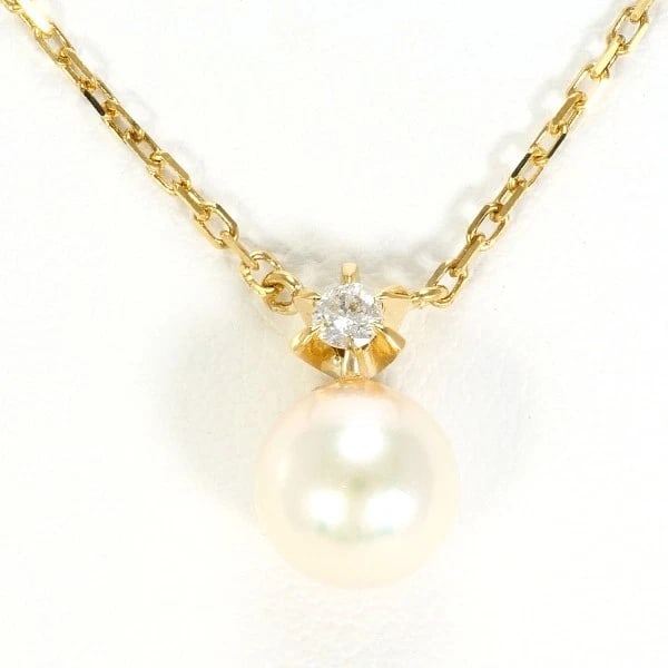 NECKLACE K18/YELLOW GOLD: Necklace K18/Yellow Gold Brand: No Brand Type/Style: Necklace Material: K18/Yellow Gold, Main Stone Pearl, Natural Color: Yellow Gold Size: Top: Total length around 10 x 0.3" (Top and chain are not