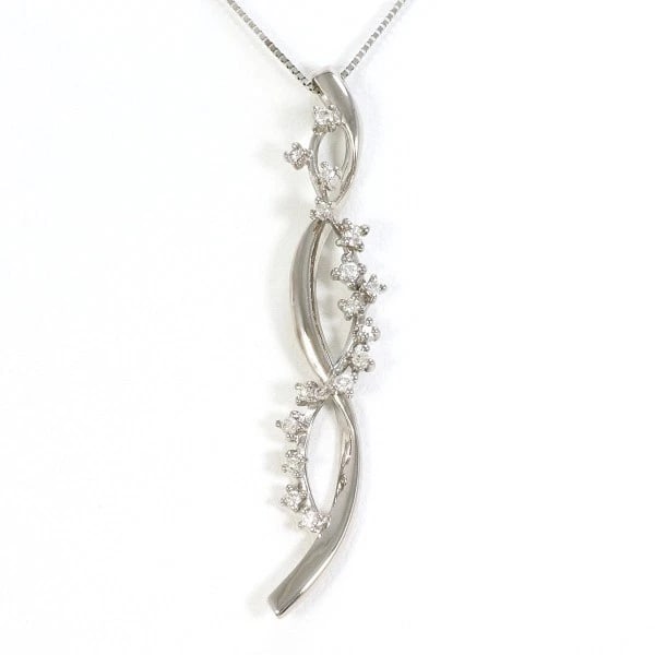 K18 NECKLACE: k18 Necklace Brand: No Brand Type/Style: Necklace Material: K18/White Gold, Main Stone Natural Color: White Gold Size: Top: Total length around 43 x 0.3" (Top and chain are not detachable), Chain: