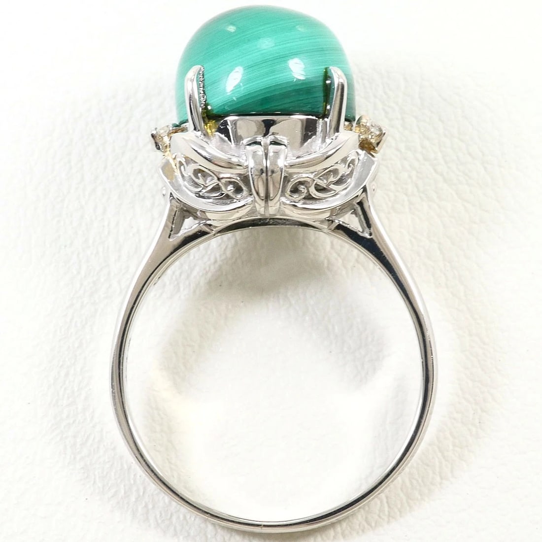 PT900 PLATINUM RING MALACHITE - 3