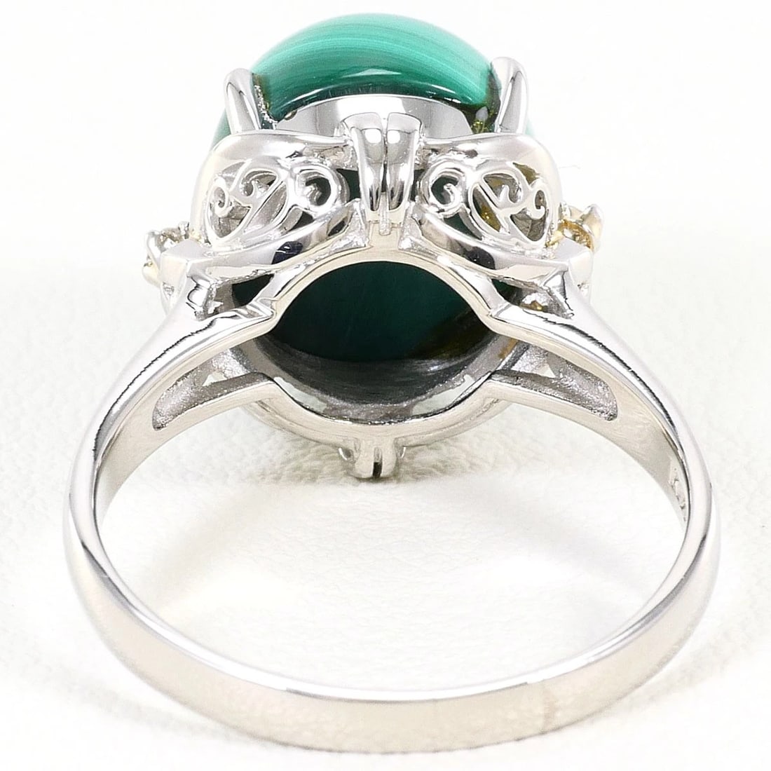 PT900 PLATINUM RING MALACHITE - 4