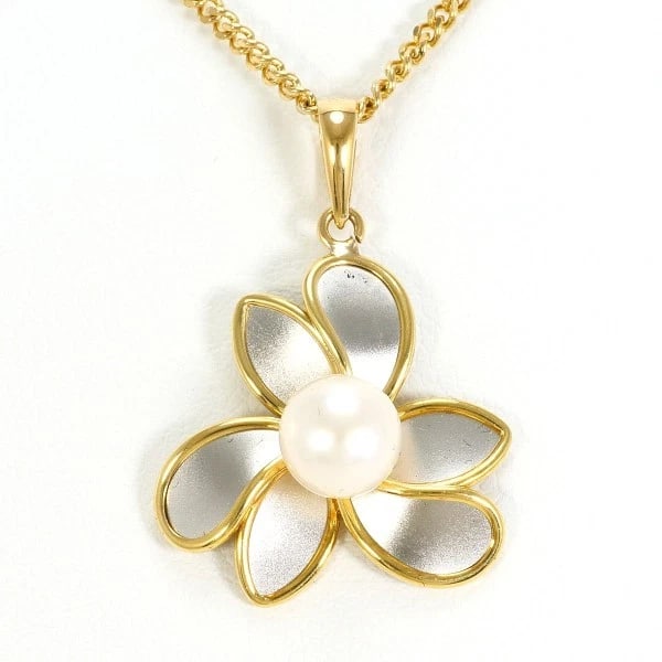 NECKLACE PT850, K18: Necklace PT850, K18 Brand: No Brand Type/Style: Necklace Material: PT850, K18, Main Stone Pearl (Akoya Pearl) Color: None Size: Top: Total length around 25 x 0.7" (Top and chain are detachable),
