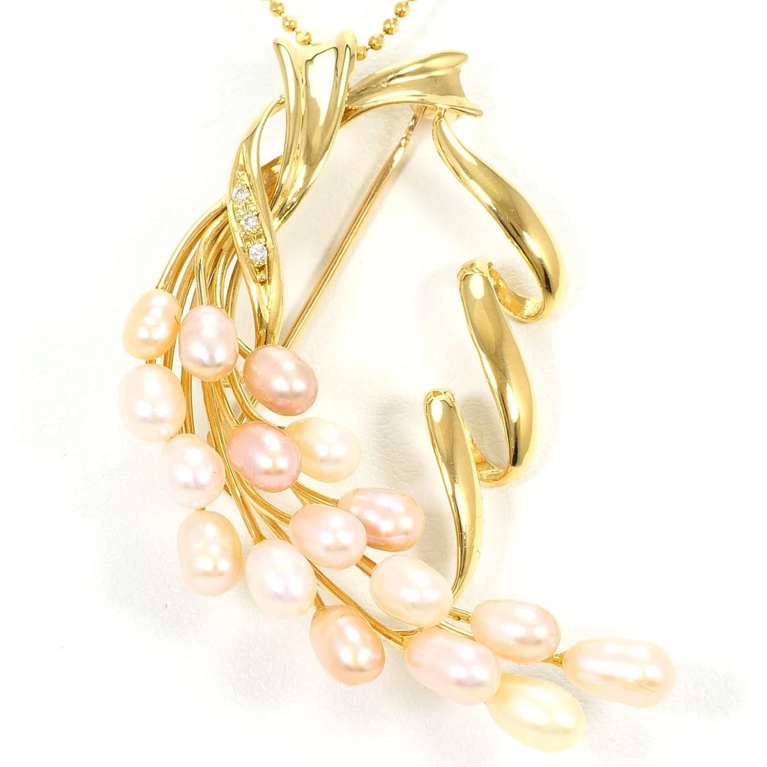 K18 GOLD NECKLACE FRESHWATER PEARL: K18 gold Necklace Freshwater Pearl Brand: No Brand Type/Style: Necklace Material: K18/Yellow Gold, Color: Gold Size: H:about53?W:about31mm(Top and chain are removable) Chain Length: about40cm Acce