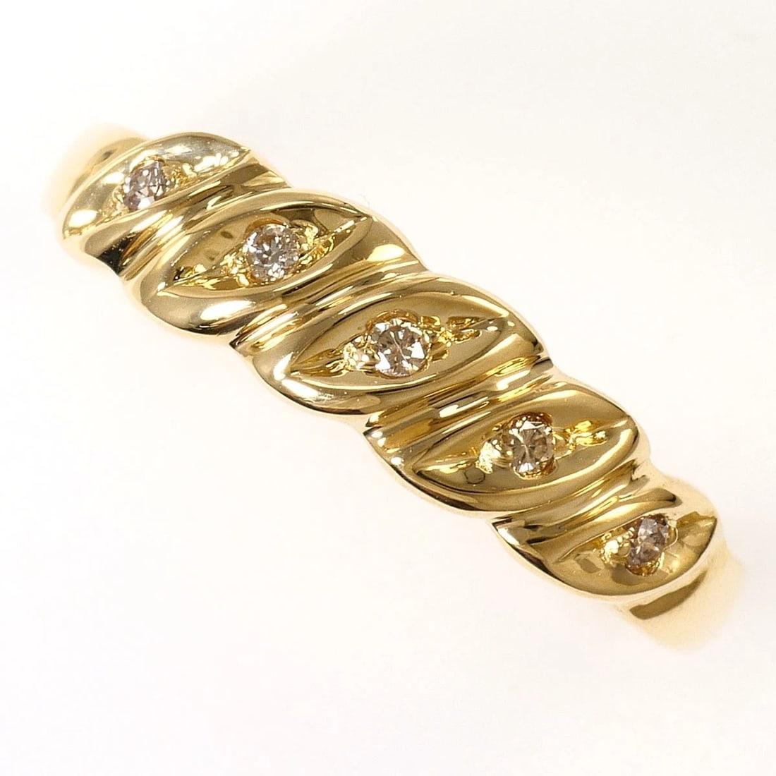 K18 GOLD RING BROWN DIAMOND (1 of 4)