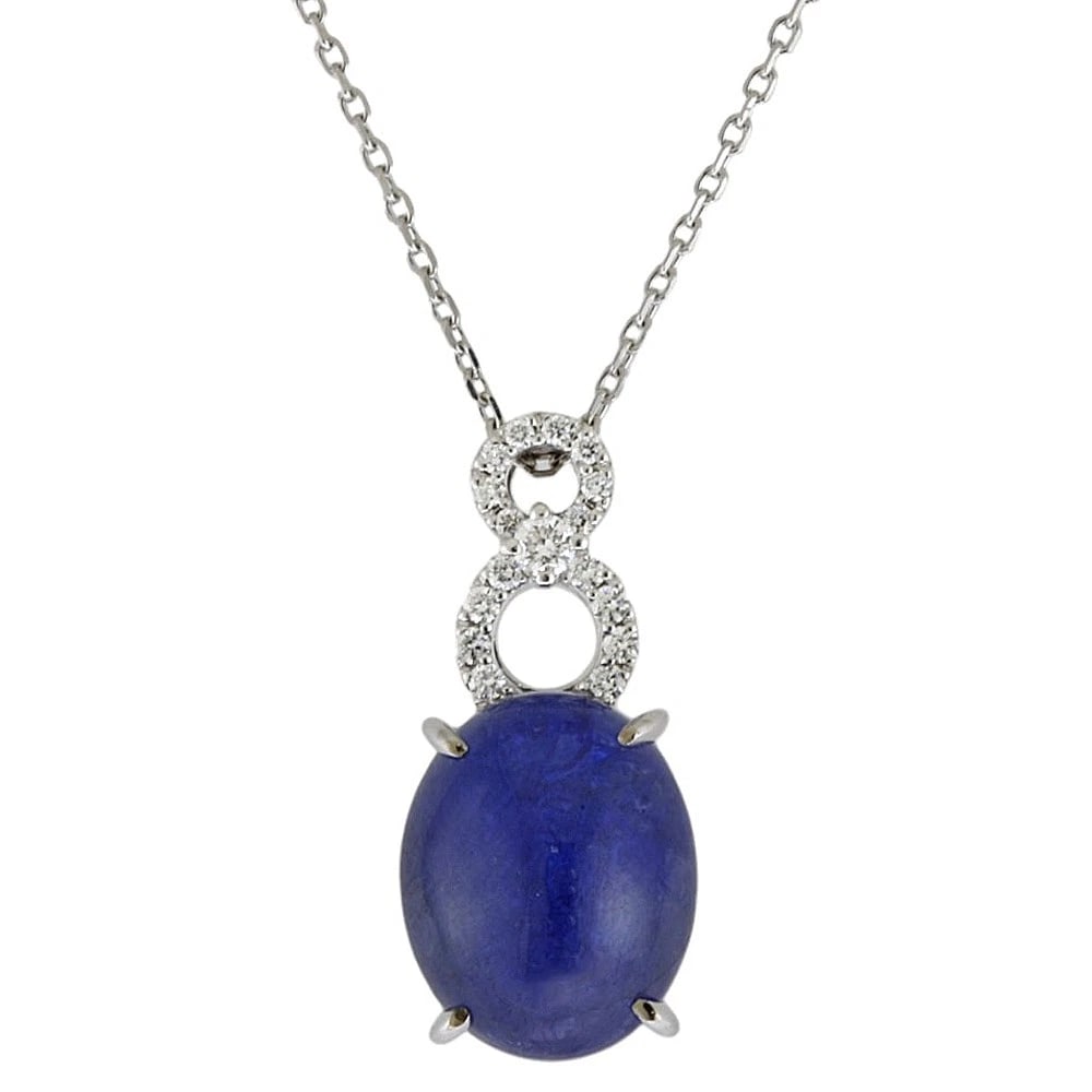 TASAKI NECKLACE K18 WHITE GOLD: TASAKI Necklace K18 white gold Brand: TASAKI Type/Style: Necklace Material: K18 white gold, Main Stone Tanzanite Color: Silver Size: Total Length:45cm Chain width:1.0mm Top:W12.0mm x H25.5mm Acces