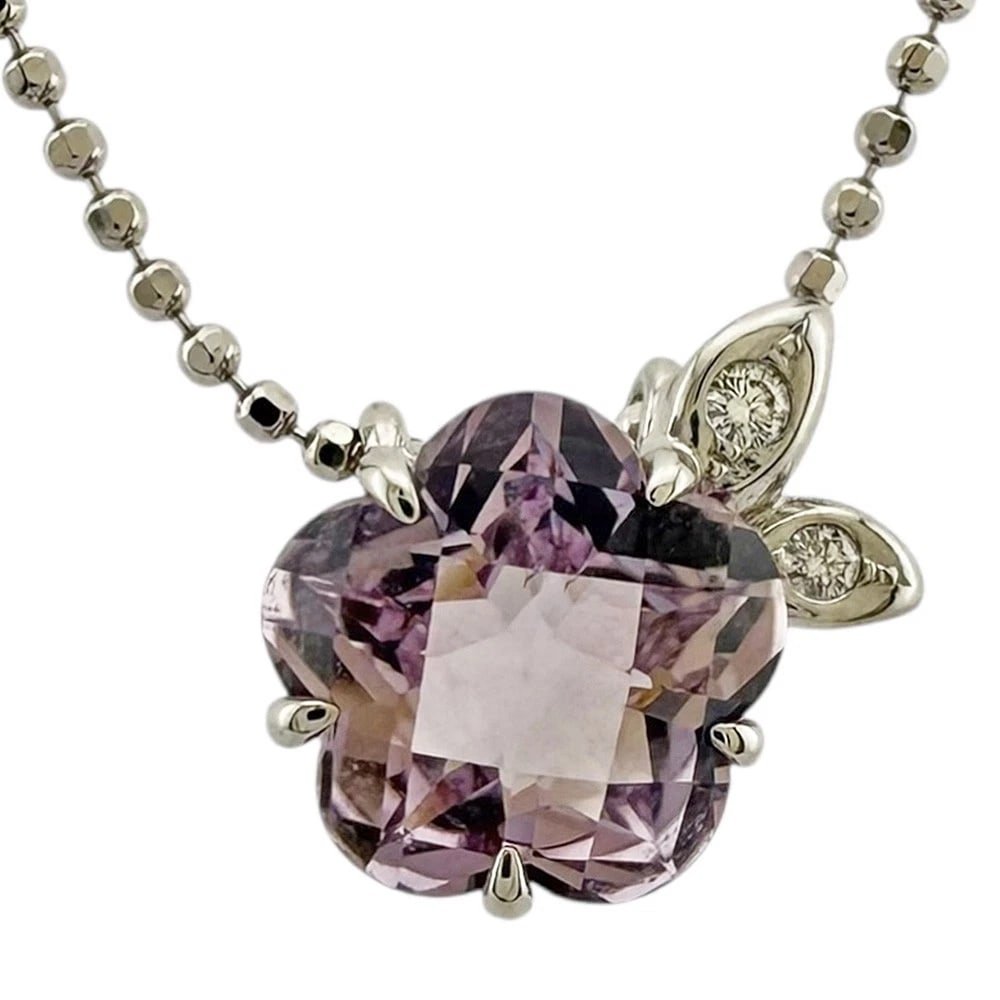TASAKI NECKLACE K18 WHITE GOLD: TASAKI Necklace K18 white gold Brand: TASAKI Type/Style: Necklace Material: K18 white gold, Main Stone Morganite Color: Silver Size: Total Length:40cm Chain width:1.0mm Adjuster can position (distance